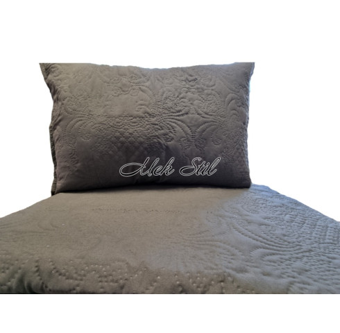 Покривало за легло с калъфки в цвят тъмно сиво